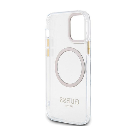 Guess Metal Outline MagSafe - Hülle für iPhone 12 / iPhone 12 Pro (Transparent / Gold)