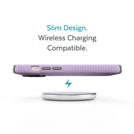 Speck Presidio2 Grip - Non-slip iPhone 14 / iPhone 13 case (Spring Purple / Cloudygrey / White)