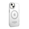 Guess Metal Outline MagSafe - iPhone 14 Tasche (Transparent / Silber)