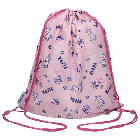 Peppa Malac - Cipőtáska, torna (44 x 37 cm) Peppa Malac és Egyszarvú