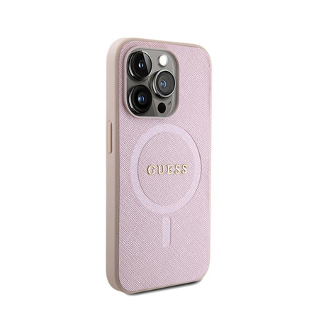 Guess Saffiano MagSafe - Tasche für iPhone 15 Pro (rosa)