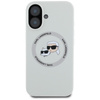 Karl Lagerfeld Silikonové pouzdro MagSafe s dvojitou hlavou a kruhem pro iPhone 16 (béžové)