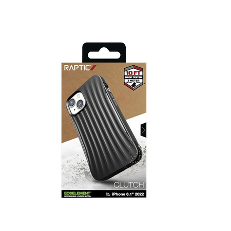 X-Doria Raptic Clutch - Biologisch abbaubare iPhone 14 Hülle (Falltest 3m) (Schwarz)