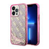 Guess Liquid Glitter Transculent 4G - Coque iPhone 14 Pro (Rose)