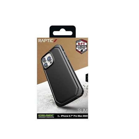X-Doria Raptic Slim - Étui biodégradable pour iPhone 14 Pro Max (Noir)