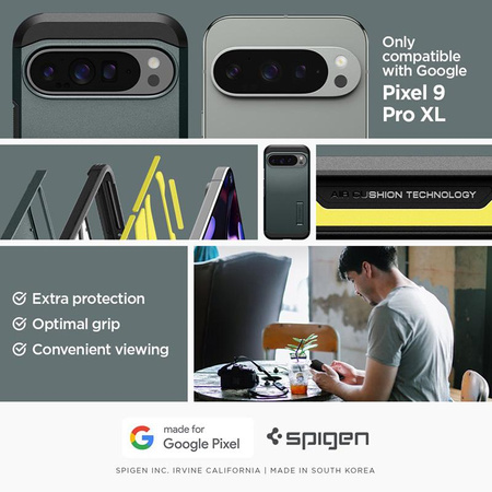 Spigen Tough Armor - tok a Google Pixel 9 Pro XL készülékhez (Abyss Green)