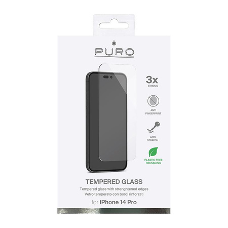 Verre de protection d'écran trempé PURO pour iPhone 14 Pro