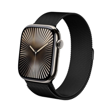 Crong Milano Steel - Bracelet en acier inoxydable pour Apple Watch 44/45/46/49 mm (noir)