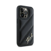 Karl Lagerfeld Diagonal Quilted Script - Étui pour iPhone 13 Pro (noir)