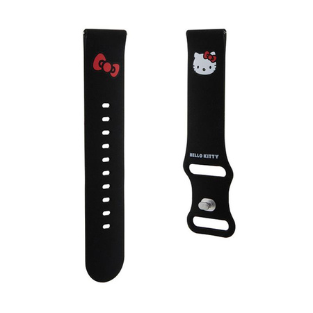 Hello Kitty Silicone Kitty Head - Bracelet universel pour smartwatch 22 mm (noir)