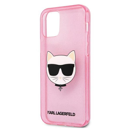 Karl Lagerfeld Choupette Head Glitter - iPhone 12 / iPhone 12 Pro Case (pink)
