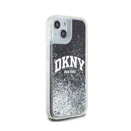 DKNY Liquid Glitter Big Logo - Hülle für iPhone 15 Plus / 14 Plus (schwarz)