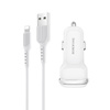 Borofone - chargeur de voiture 2x USB Câble Lightning inclus, blanc