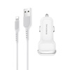 Borofone - Autoladegerät 2x USB Lightning Kabel inklusive, weiß