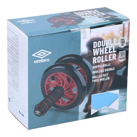 Umbro - Dual-wheel ab roller with mat (Blue)