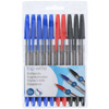 Topwrite - Set de 10 stylos à bille. (bleu/noir/rouge)