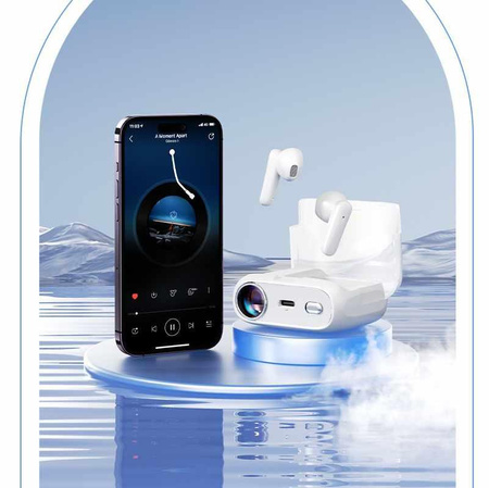 WEKOME S28 Pop Digital Series - kabellose Bluetooth V5.3 TWS-Kopfhörer mit Ladetasche und Projektor-Funktion (Weiß)