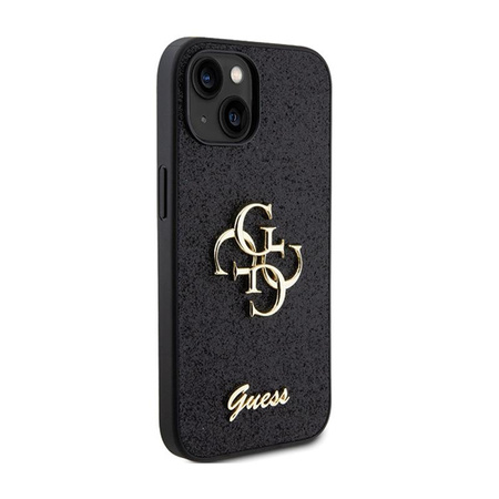 Guess Glitter Script Big 4G - iPhone 15 Plus Case (black)