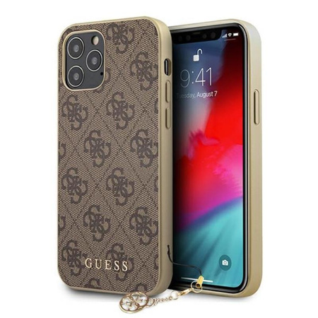 Guess 4G Charms Collection - Coque iPhone 12 Pro Max (marron)