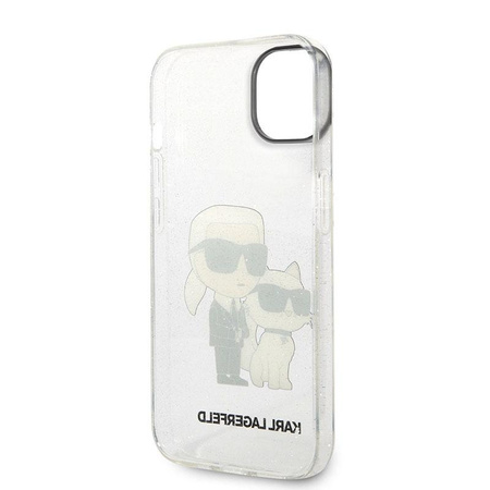 Karl Lagerfeld IML Glitter NFT Karl & Choupette - pouzdro pro iPhone 14 (průhledné)