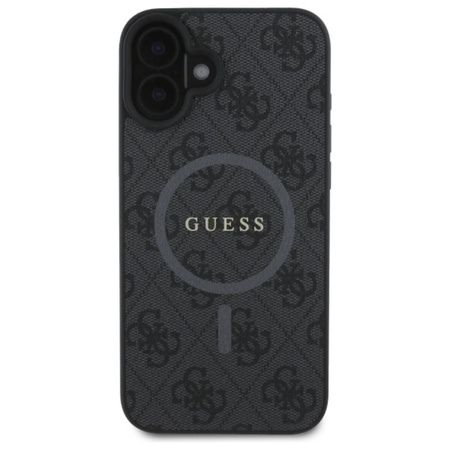 Guess 4G Ring Classic Logo MagSafe – Hülle für iPhone 16 (schwarz)