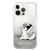 Karl Lagerfeld Liquid Glitter Choupette Fun - iPhone 13 Pro tok (ezüst)