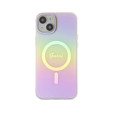 Guess IML Irizáló MagSafe - iPhone 15 Plus tok (rózsaszín)