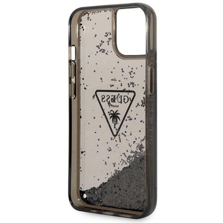 Guess Liquid Glitter Triangle Logo Case - iPhone 14 Tasche (schwarz)