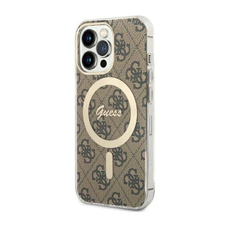 Guess 4G MagSafe - Etui iPhone 13 Pro (Brązowy)