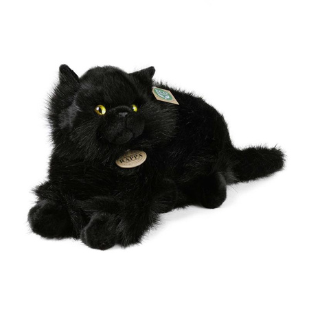 MASKOTKA PLUSZOWY CZARNY KOT REALISTYCZNY 30cm RAPPA ECO KOTEK DLA DZIECKA