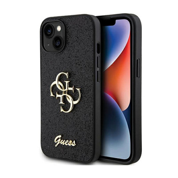 Guess Glitter Script Big 4G - iPhone 15 Plus Case (black)