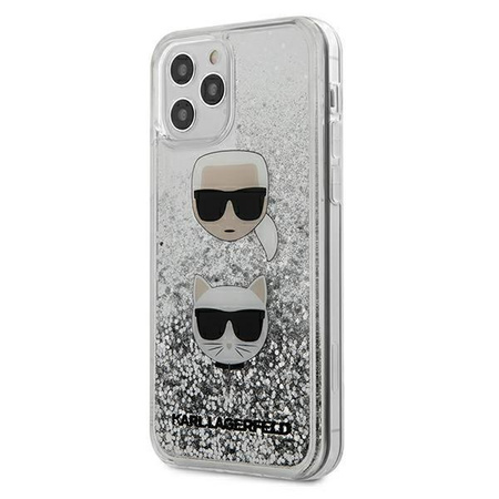 Karl Lagerfeld Liquid Glitter 2 Heads - iPhone 12 Pro Max Hülle (silber)