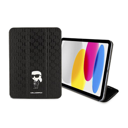 Karl Lagerfeld Folio Magnet Allover Saffiano Monogram NFT Ikonik - Étui pour iPad 10.9" (2022) (Noir)