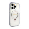 Guess Ring Stand Script Glitter MagSafe - iPhone 15 Pro Max Hülle (Transparent)