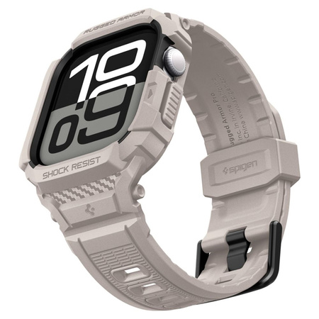 Spigen Rugged Armor Pro V2 – řemínek s pouzdrem pro Apple Watch 10/11 42 mm (dune béžový)