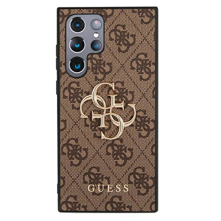 Guess 4G Big Metal Logo - Étui Samsung Galaxy S22 Ultra (marron)