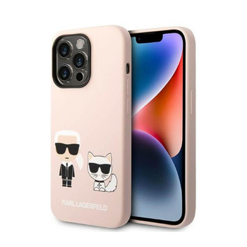 Karl Lagerfeld Liquid Silicone Karl & Choupette MagSafe - iPhone 14 Pro Case (pink)