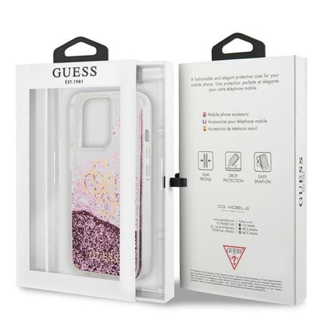 Guess Liquid Glitter 4G Big Logo - iPhone 13 Pro Case (pink)
