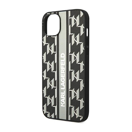 Karl Lagerfeld Monogram Stripe - iPhone 14 tok (szürke)