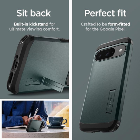 Spigen Tough Armor - Hülle für Google Pixel 9 / 9 Pro (Abyss Green)