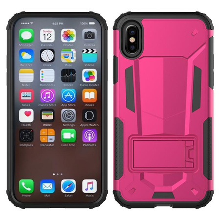 Zizo Hybrid Transformer Cover - Armored iPhone X case with stand (Hot Pink/Black)