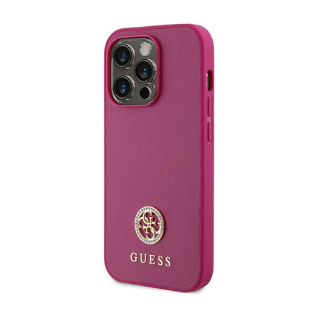 Guess 4G Strass Metal Logo - iPhone 15 Pro Case (pink)