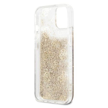 Guess Peony Liquid Glitter - iPhone 13 mini case (gold)