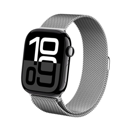 Crong Milano Steel - Bracelet en acier inoxydable pour Apple Watch 44/45/46/49 mm (argent)