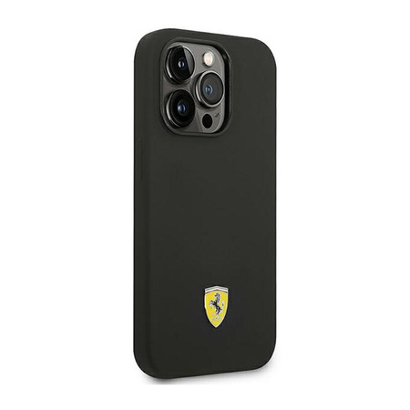 Ferrari Silicone Metal Logo - Etui iPhone 14 Pro (czarny)