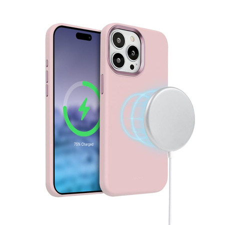 Crong Color Cover LUX Magnetic - pouzdro MagSafe pro iPhone 15 Pro (růžové)