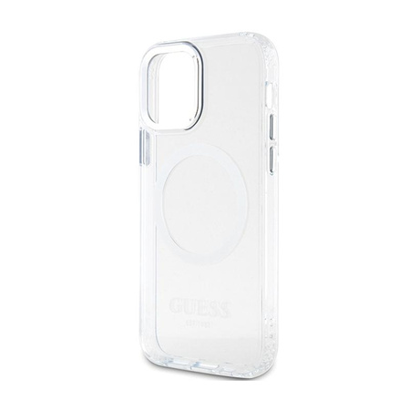Guess Metal Outline MagSafe - iPhone 12 / iPhone 12 Pro Tasche (Transparent / Silber)