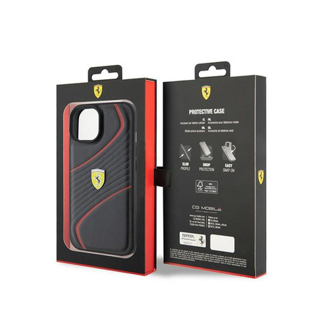 Ferrari Twist Metal Logo - iPhone 15 Case (black)