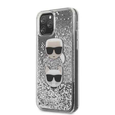 Karl Lagerfeld Flüssig-Glitzer-Herzen - iPhone 11 Pro Max Hülle