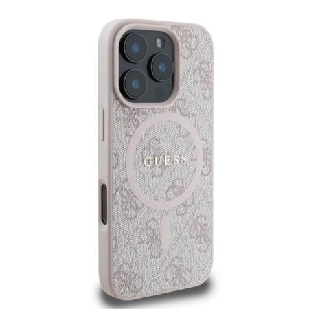 Guess 4G Ring Classic Logo MagSafe - Coque iPhone 16 Pro (rose)